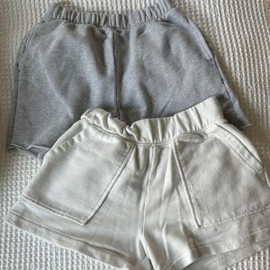 Aerie Gray and Cream Athletic Shorts